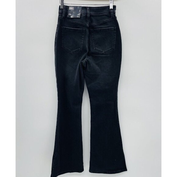 INC International Concepts Womens 2/26 High-Rise Rhinestone-Studded Flare Jeans - Picture 7 of 12